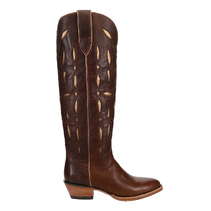 Saylor StretchFit Tooled-Inlay Round Toe Cowboy Boots